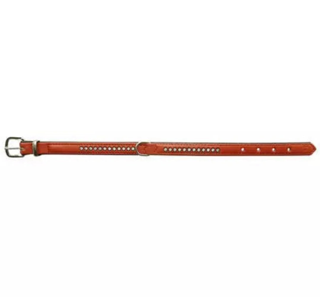 Nobby Dbl Bk Swarovski Crystal Collar Terracotta 22mmx47cm