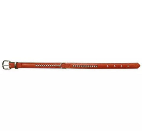 Nobby Dbl Bk Swarovski Crystal Collar Terracotta 22mmx52cm