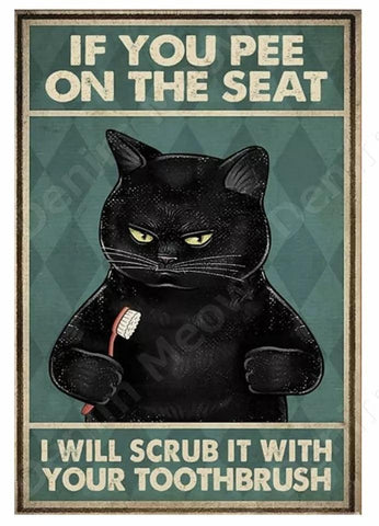 Pee On The Seat Tin Sign