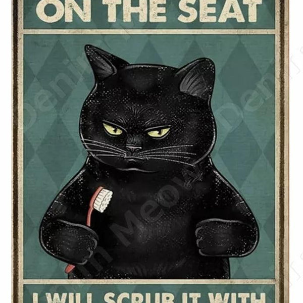 Pee On The Seat Tin Sign