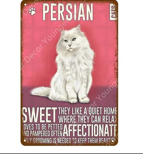 Persian Cat Tin Sign