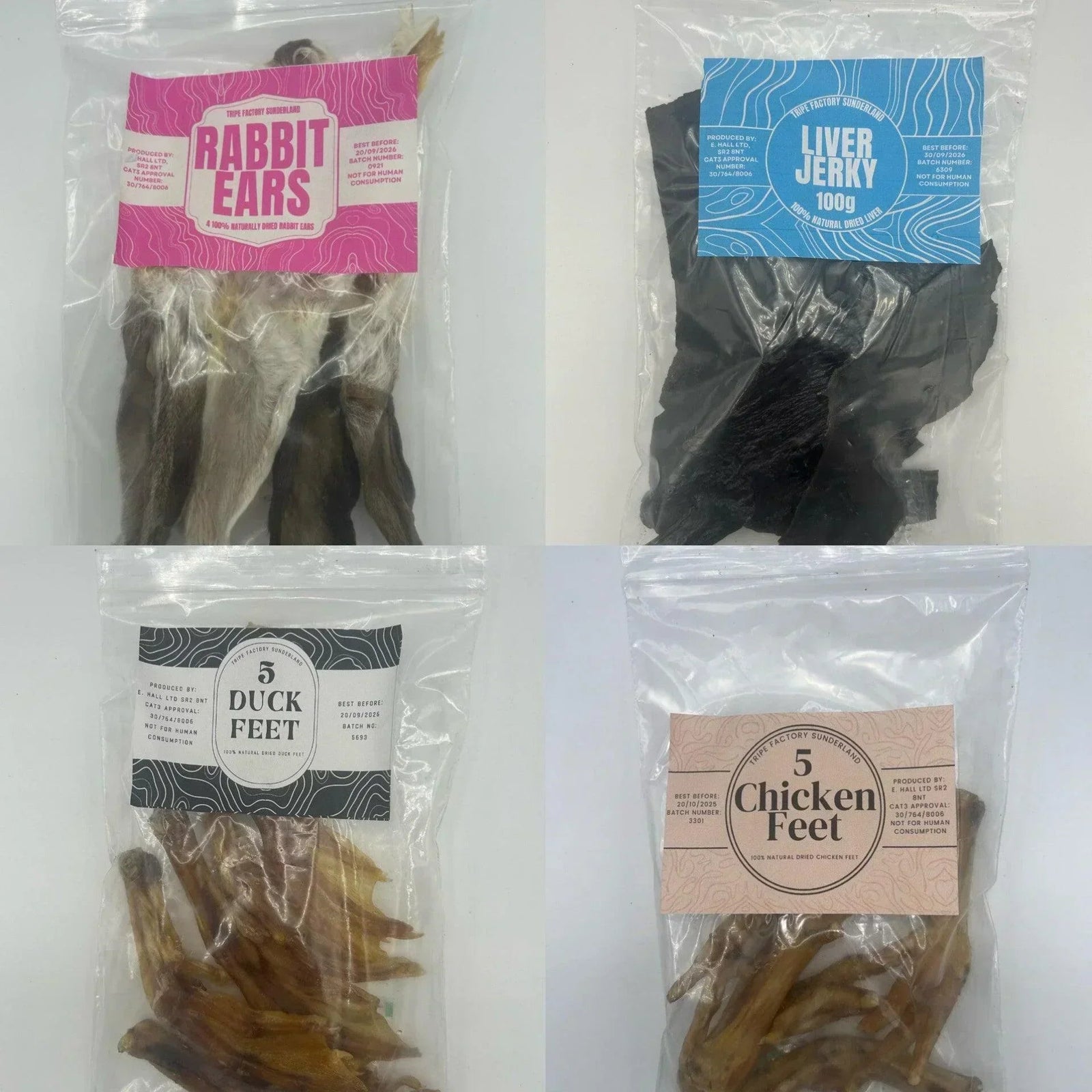 Rabbit Ears x4 - Tripefactory Sunderland - Natural Dried Dog Treats