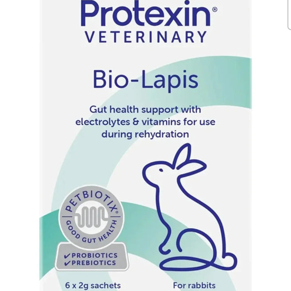 Protexin Veterinary Bio-Lapis for Rabbits, Probiotic and Prebiotic Powder With Electrolytes & Vitamins, Dandelion Flavour, 6 x 2g Sachets
