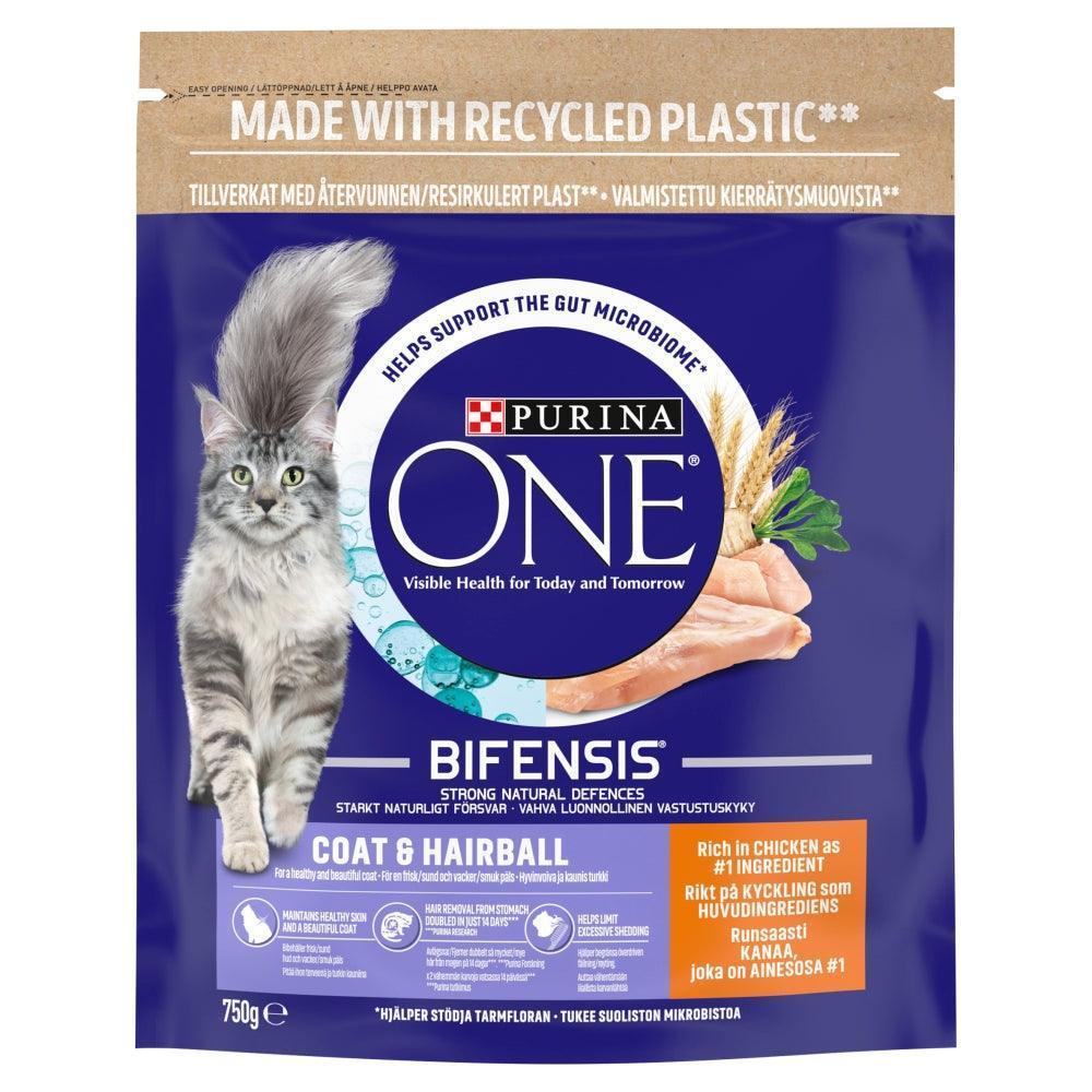 Purina One Adult Cat Coat & Hairball 4x750g