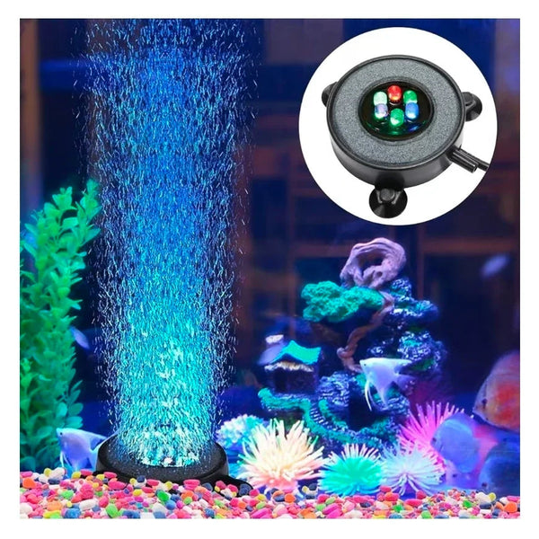 LED Aquarium Fish Tank Air Stone - Multicolor Light