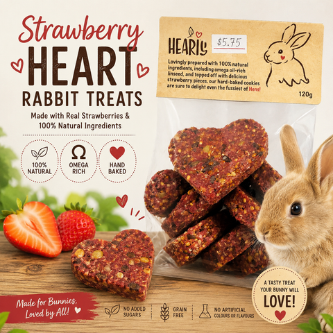 Strawberry Heart Rabbit Treats 120g