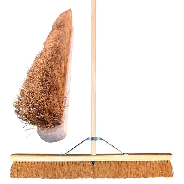 36” Soft Broom Outdoor Yard Brush with Natural Soft Coco Bristle Brush