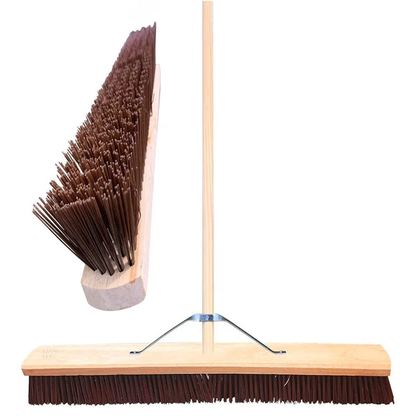 36” Stiff Broom Outdoor Yard Brush with Stiff PVC Hard Bristle