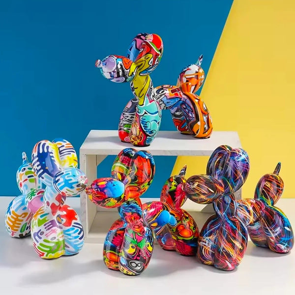 Graffiti Balloon Dog Resin Statue