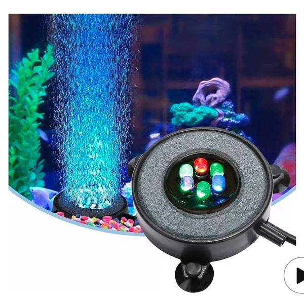 LED Aquarium Fish Tank Air Stone - Multicolor Light