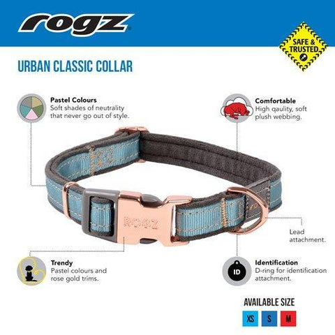 Rogz URBAN Classic Collar Dove Grey