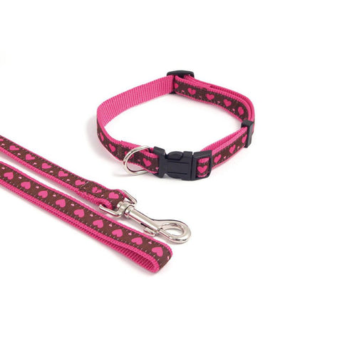 Rosewood Pink Heart Collar 45 - 70cm