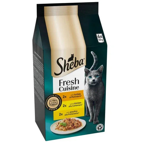 Sheba Fresh Cuisine Taste of Rome Turkey & Chicken & Poultry in Gravy Pouches 6 50g