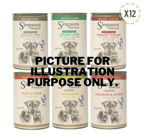 Simpsons Dog Mixed tin package 12 x 400g