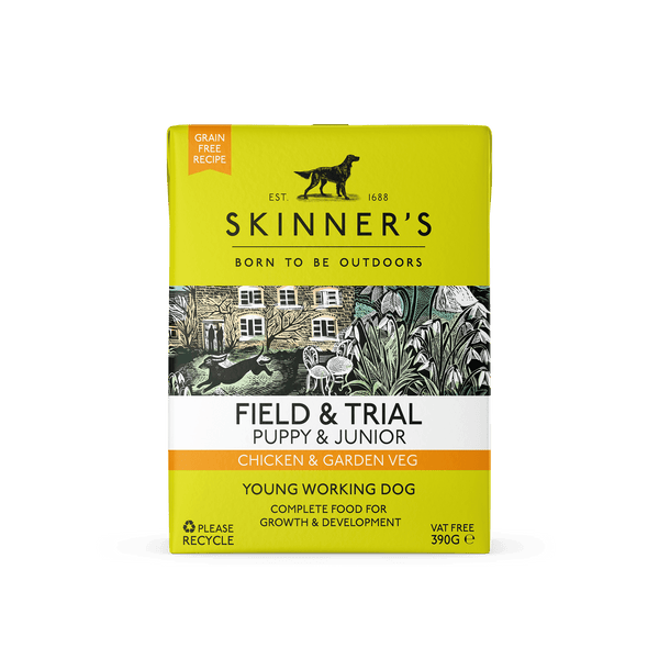 Skinners Field & Trial Puppy & Junior Chicken & Garden Veg GF 18 x 390g