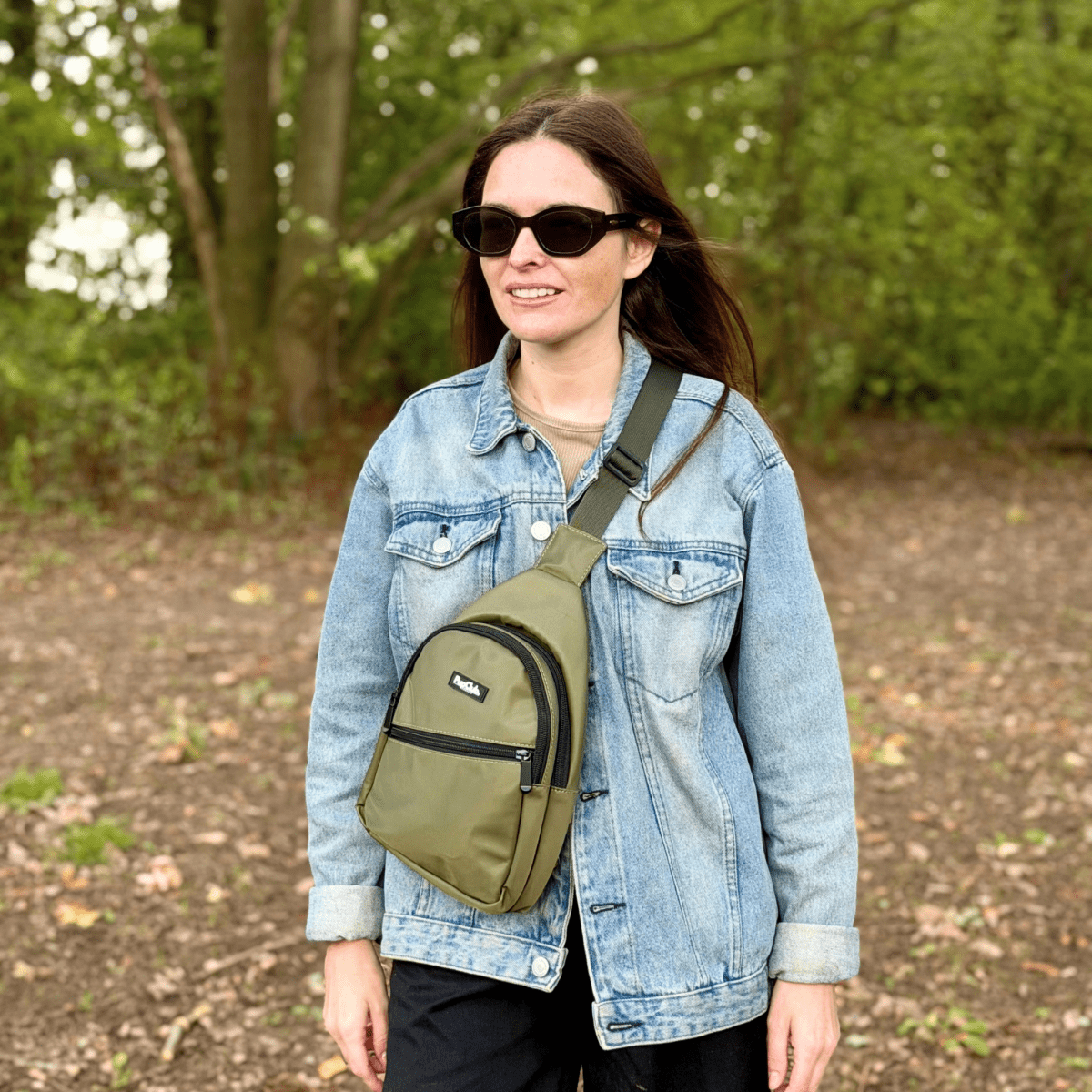 Dog Walking Sling Backpack - Khaki Green