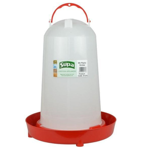 Supa Red & White Poultry Drinker 6L x3