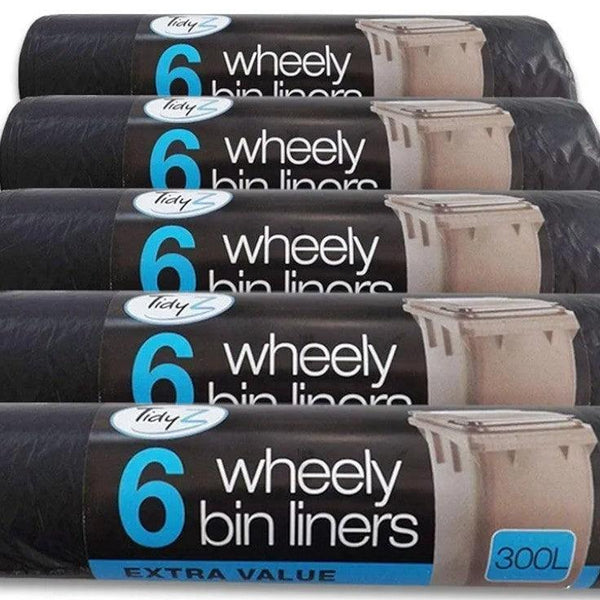 Tidyz 30 Extra Large Wheelie Bin Liners Waste Rubbish Bags 300L