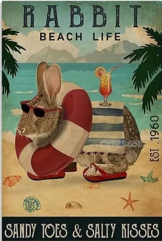 Various Rabbit Tin Sign
