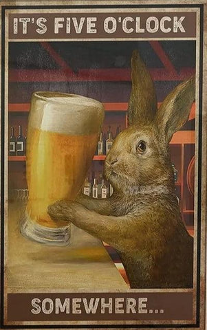 Various Rabbit Tin Sign