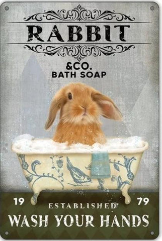 Various Rabbit Tin Sign