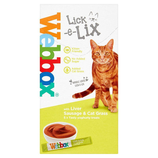 Webbox Lick e Lix Cream Liver with Cat Grass 5 x 15g