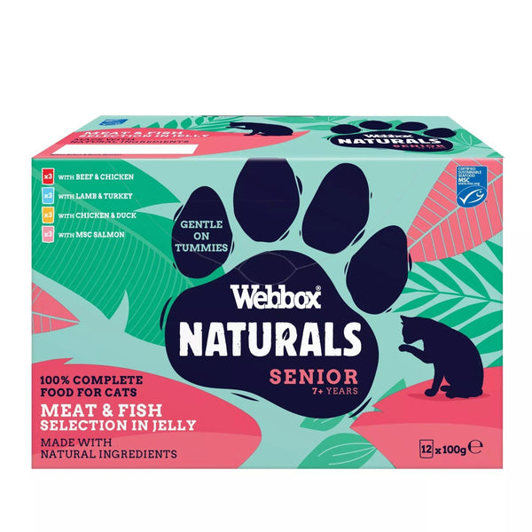 Webbox Naturals Cat Senior 7+ Mixed in Jelly Pouches 100g x 56
