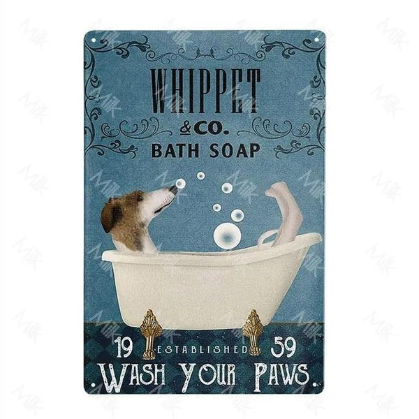 Whippet Dog Tin Sign