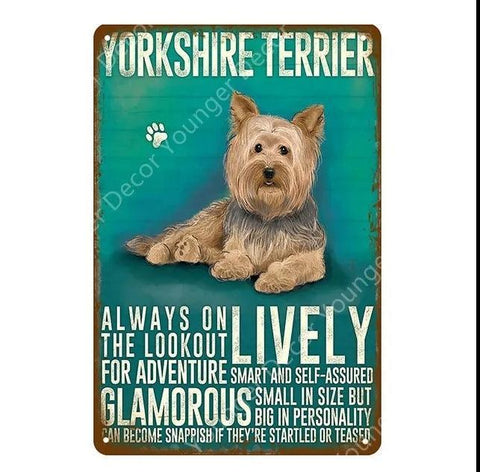 Yorkshire Terrier Dog Tin Sign