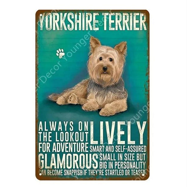 Yorkshire Terrier Dog Tin Sign
