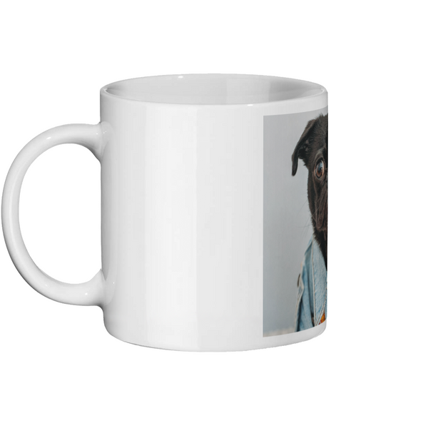 Dog Wearing Denim Jacket Mug