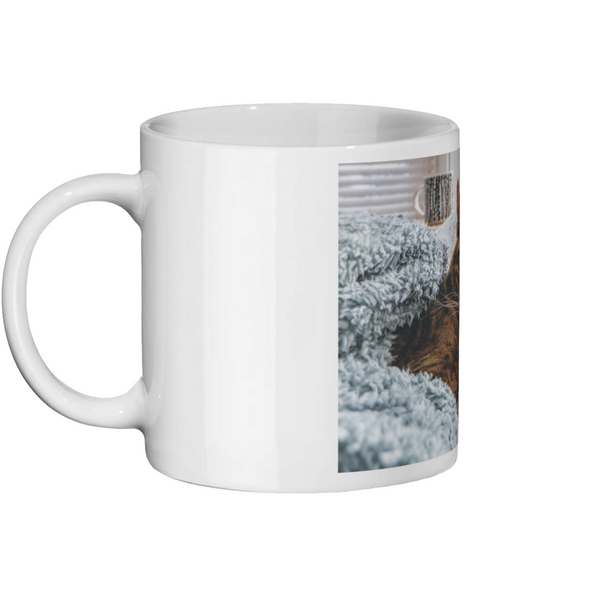 Cat Sleeping In Bed Mug
